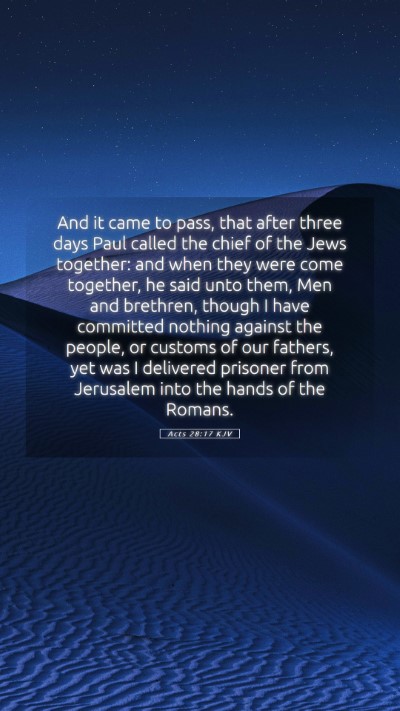 Picture 05 - Acts 28:17 KJV Mobile Phone Wallpaper - And it came to pass, that after three days Paul - Mobile Bible Verse Wallpaper