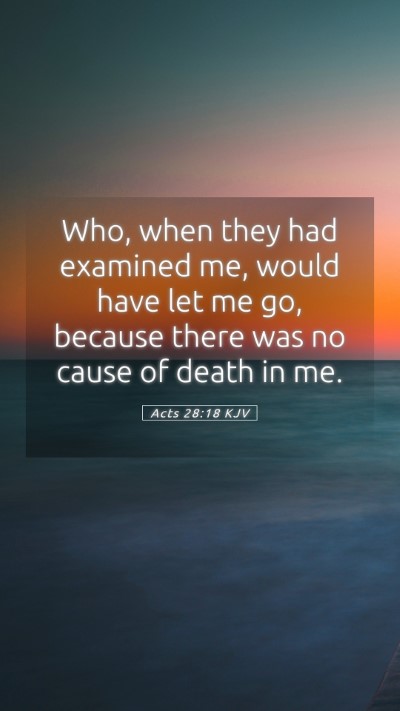 Picture 05 - Acts 28:18 KJV Mobile Phone Wallpaper - Who, when they had examined me, would have let me - Mobile Bible Verse Wallpaper