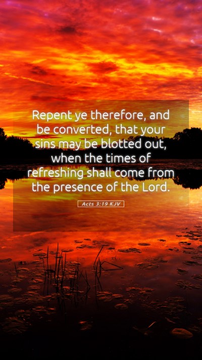 Picture 05 - Acts 3:19 KJV Mobile Phone Wallpaper - Repent ye therefore, and be converted, that your - Mobile Bible Verse Wallpaper