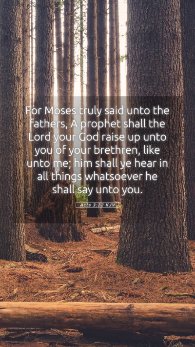 Picture 05 - Acts 3:22 KJV Mobile Phone Wallpaper - For Moses truly said unto the fathers, A prophet - Mobile Bible Verse Wallpaper
