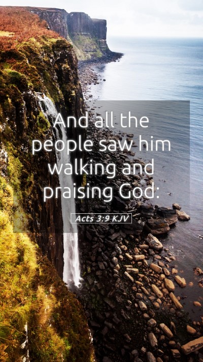 Picture 05 - Acts 3:9 KJV Mobile Phone Wallpaper - And all the people saw him walking and praising - Mobile Bible Verse Wallpaper