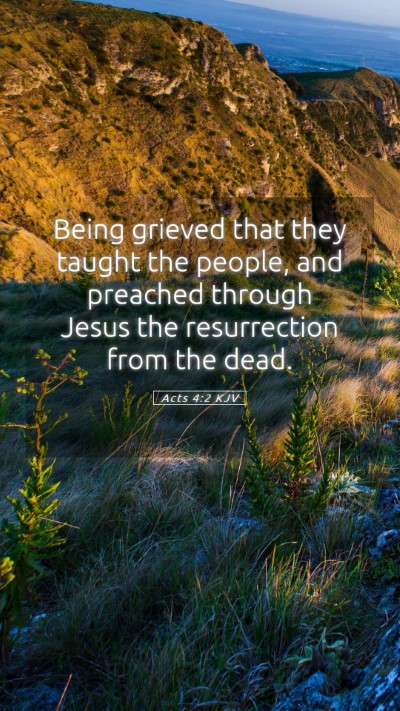 Picture 05 - Acts 4:2 KJV Mobile Phone Wallpaper - Being grieved that they taught the people, and - Mobile Bible Verse Wallpaper