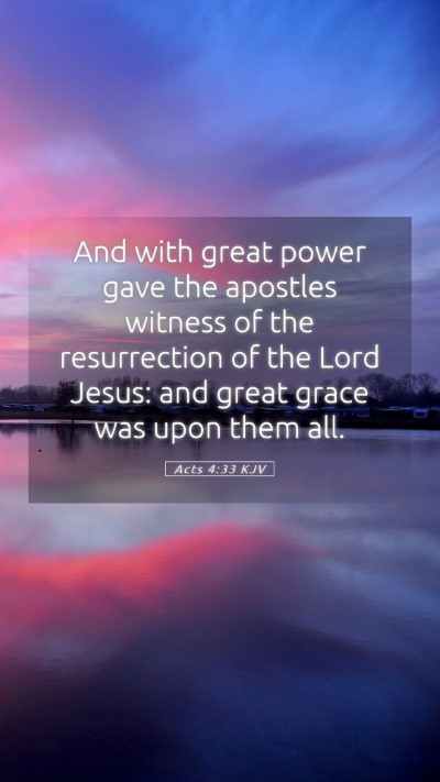 Picture 05 - Acts 4:33 KJV Mobile Phone Wallpaper - And with great power gave the apostles witness of - Mobile Bible Verse Wallpaper