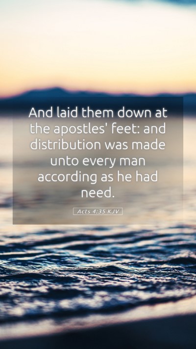 Picture 05 - Acts 4:35 KJV Mobile Phone Wallpaper - And laid them down at the apostles' feet: and - Mobile Bible Verse Wallpaper