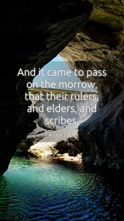 Picture 05 - Acts 4:5 KJV Mobile Phone Wallpaper - And it came to pass on the morrow, that their - Mobile Bible Verse Wallpaper