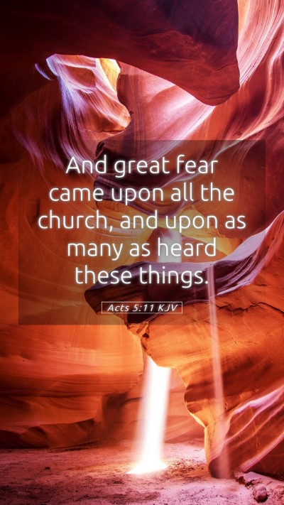 Picture 05 - Acts 5:11 KJV Mobile Phone Wallpaper - And great fear came upon all the church, and upon - Mobile Bible Verse Wallpaper
