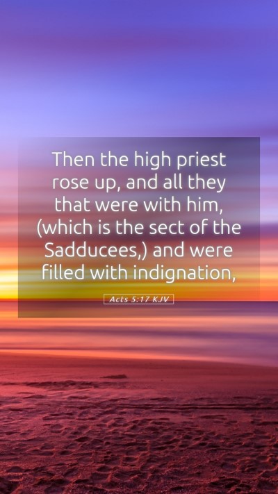 Picture 05 - Acts 5:17 KJV Mobile Phone Wallpaper - Then the high priest rose up, and all they that - Mobile Bible Verse Wallpaper