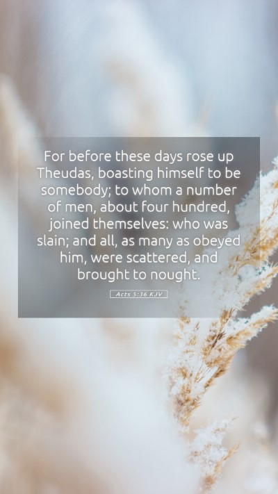 Picture 05 - Acts 5:36 KJV Mobile Phone Wallpaper - For before these days rose up Theudas, boasting - Mobile Bible Verse Wallpaper