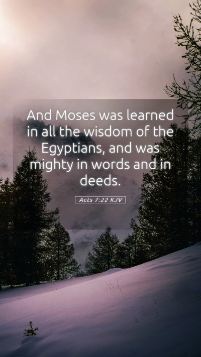 Picture 05 - Acts 7:22 KJV Mobile Phone Wallpaper - And Moses was learned in all the wisdom of the - Mobile Bible Verse Wallpaper