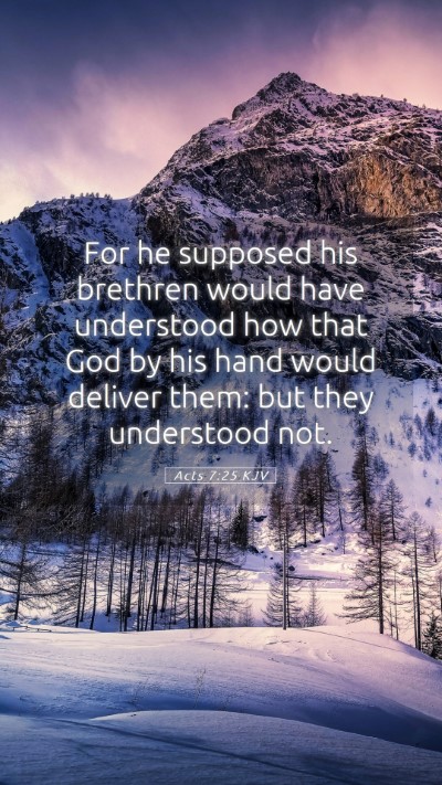 Picture 05 - Acts 7:25 KJV Mobile Phone Wallpaper - For he supposed his brethren would have - Mobile Bible Verse Wallpaper