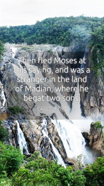 Picture 05 - Acts 7:29 KJV Mobile Phone Wallpaper - Then fled Moses at this saying, and was a - Mobile Bible Verse Wallpaper