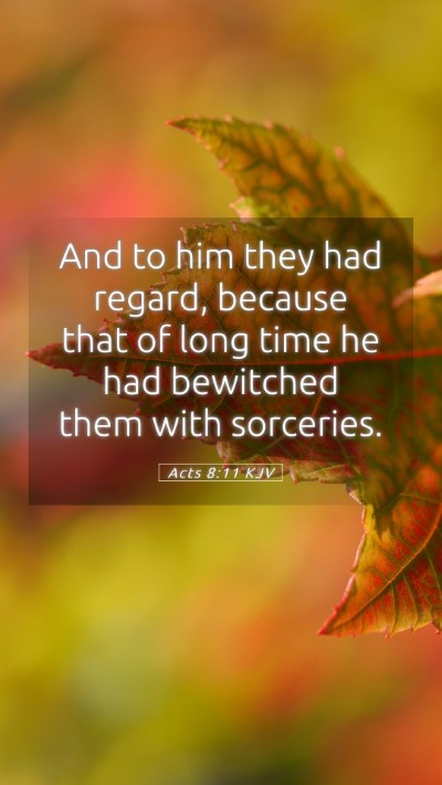 Picture 05 - Acts 8:11 KJV Mobile Phone Wallpaper - And to him they had regard, because that of long - Mobile Bible Verse Wallpaper