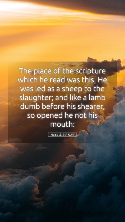 Picture 05 - Acts 8:32 KJV Mobile Phone Wallpaper - The place of the scripture which he read was - Mobile Bible Verse Wallpaper