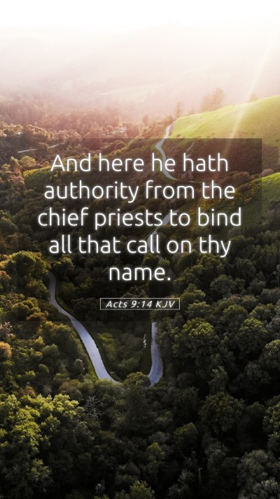 Picture 05 - Acts 9:14 KJV Mobile Phone Wallpaper - And here he hath authority from the chief priests - Mobile Bible Verse Wallpaper