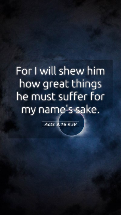 Picture 05 - Acts 9:16 KJV Mobile Phone Wallpaper - For I will shew him how great things he must - Mobile Bible Verse Wallpaper