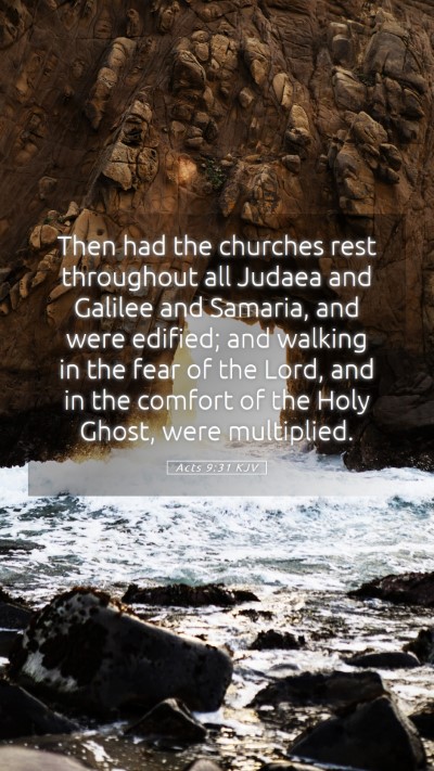 Picture 05 - Acts 9:31 KJV Mobile Phone Wallpaper - Then had the churches rest throughout all Judaea - Mobile Bible Verse Wallpaper