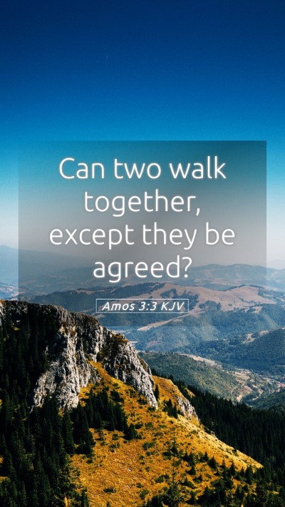Picture 05 - Amos 3:3 KJV Mobile Phone Wallpaper - Can two walk together, except they be - Mobile Bible Verse Wallpaper