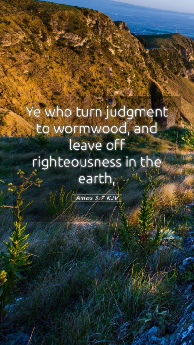 Picture 05 - Amos 5:7 KJV Mobile Phone Wallpaper - Ye who turn judgment to wormwood, and leave off - Mobile Bible Verse Wallpaper
