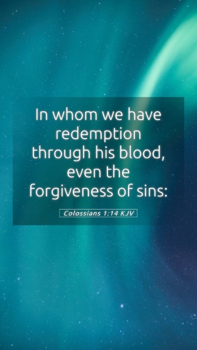 Picture 05 - Colossians 1:14 KJV Mobile Phone Wallpaper - In whom we have redemption through his blood, - Mobile Bible Verse Wallpaper