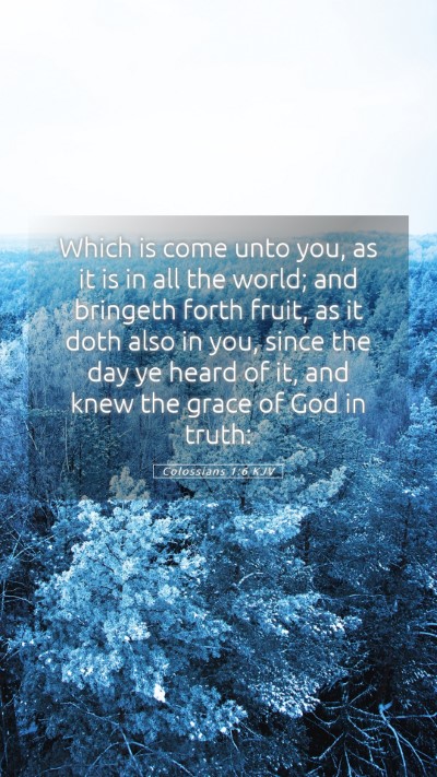 Picture 05 - Colossians 1:6 KJV Mobile Phone Wallpaper - Which is come unto you, as it is in all the - Mobile Bible Verse Wallpaper