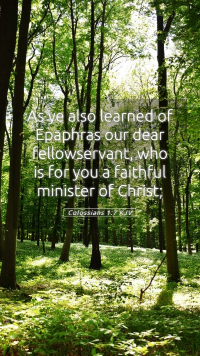 Picture 05 - Colossians 1:7 KJV Mobile Phone Wallpaper - As ye also learned of Epaphras our dear - Mobile Bible Verse Wallpaper