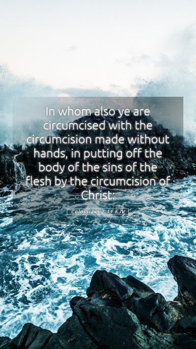 Picture 05 - Colossians 2:11 KJV Mobile Phone Wallpaper - In whom also ye are circumcised with the - Mobile Bible Verse Wallpaper