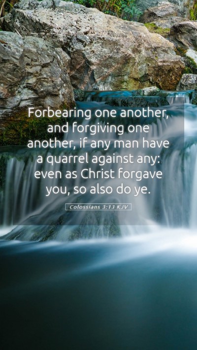 Picture 05 - Colossians 3:13 KJV Mobile Phone Wallpaper - Forbearing one another, and forgiving one - Mobile Bible Verse Wallpaper
