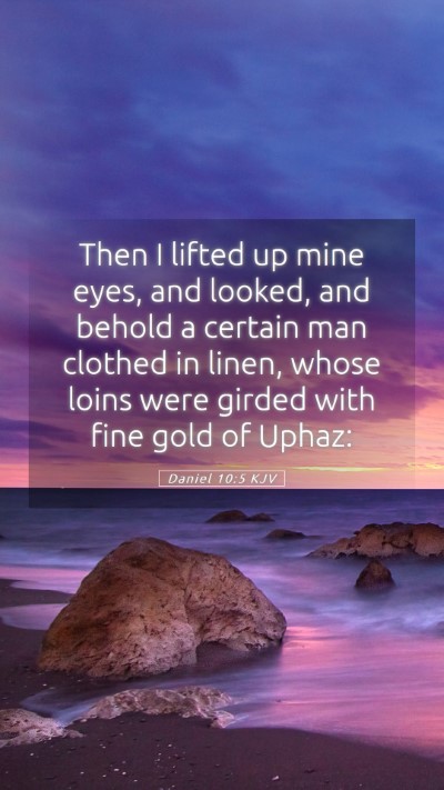 Picture 05 - Daniel 10:5 KJV Mobile Phone Wallpaper - Then I lifted up mine eyes, and looked, and - Mobile Bible Verse Wallpaper