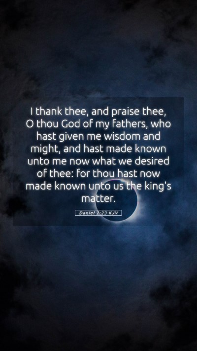 Picture 05 - Daniel 2:23 KJV Mobile Phone Wallpaper - I thank thee, and praise thee, O thou God of my - Mobile Bible Verse Wallpaper