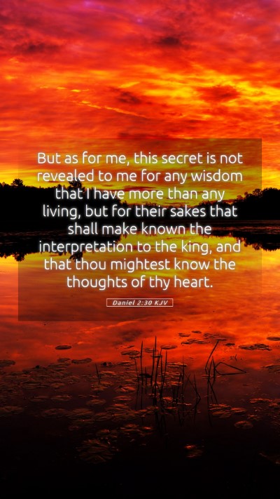Picture 05 - Daniel 2:30 KJV Mobile Phone Wallpaper - But as for me, this secret is not revealed to me - Mobile Bible Verse Wallpaper
