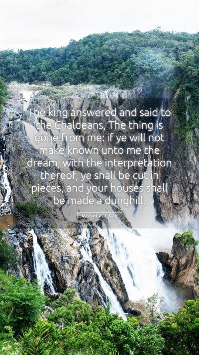 Picture 05 - Daniel 2:5 KJV Mobile Phone Wallpaper - The king answered and said to the Chaldeans, The - Mobile Bible Verse Wallpaper