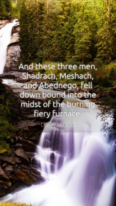 Picture 05 - Daniel 3:23 KJV Mobile Phone Wallpaper - And these three men, Shadrach, Meshach, and - Mobile Bible Verse Wallpaper