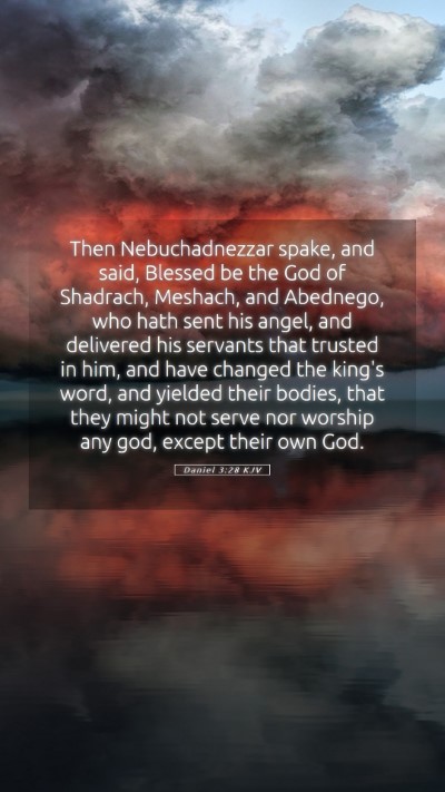 Picture 05 - Daniel 3:28 KJV Mobile Phone Wallpaper - Then Nebuchadnezzar spake, and said, Blessed be - Mobile Bible Verse Wallpaper