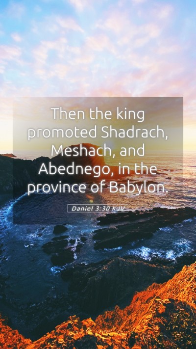 Picture 05 - Daniel 3:30 KJV Mobile Phone Wallpaper - Then the king promoted Shadrach, Meshach, and - Mobile Bible Verse Wallpaper