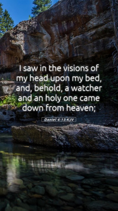 Picture 05 - Daniel 4:13 KJV Mobile Phone Wallpaper - I saw in the visions of my head upon my bed, and, - Mobile Bible Verse Wallpaper