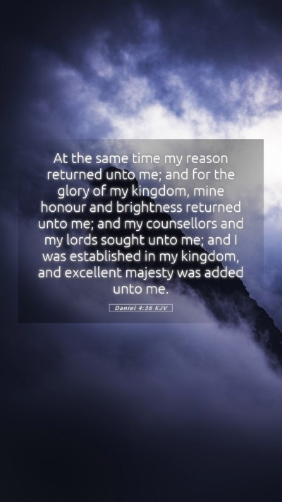 Picture 05 - Daniel 4:36 KJV Mobile Phone Wallpaper - At the same time my reason returned unto me; and - Mobile Bible Verse Wallpaper