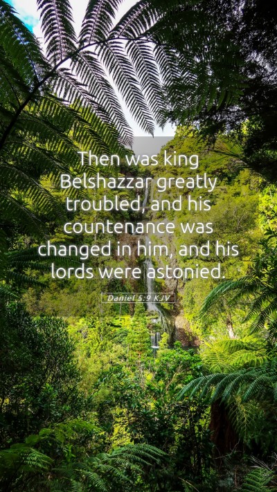 Picture 05 - Daniel 5:9 KJV Mobile Phone Wallpaper - Then was king Belshazzar greatly troubled, and - Mobile Bible Verse Wallpaper