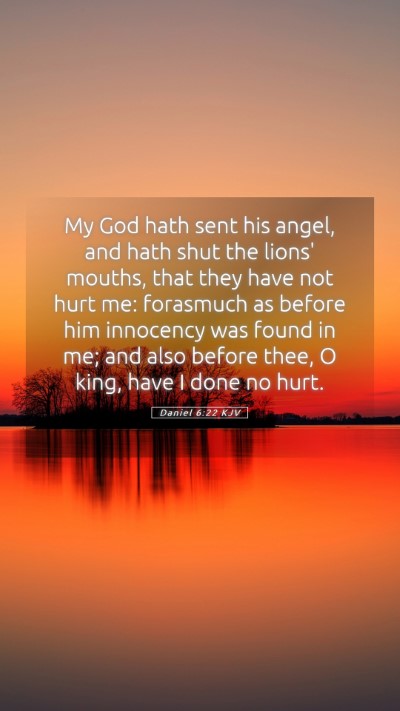 Picture 05 - Daniel 6:22 KJV Mobile Phone Wallpaper - My God hath sent his angel, and hath shut the - Mobile Bible Verse Wallpaper