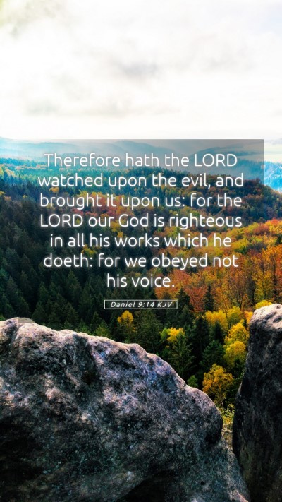 Picture 05 - Daniel 9:14 KJV Mobile Phone Wallpaper - Therefore hath the LORD watched upon the evil, - Mobile Bible Verse Wallpaper