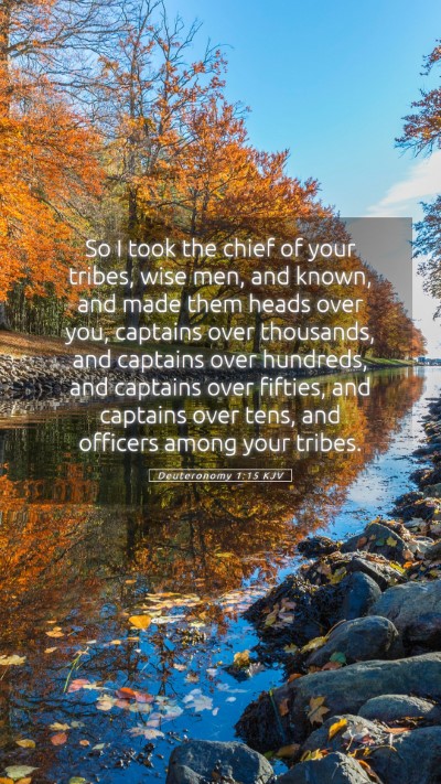 Picture 05 - Deuteronomy 1:15 KJV Mobile Phone Wallpaper - So I took the chief of your tribes, wise men, and - Mobile Bible Verse Wallpaper