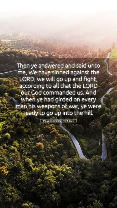 Picture 05 - Deuteronomy 1:41 KJV Mobile Phone Wallpaper - Then ye answered and said unto me, We have sinned - Mobile Bible Verse Wallpaper