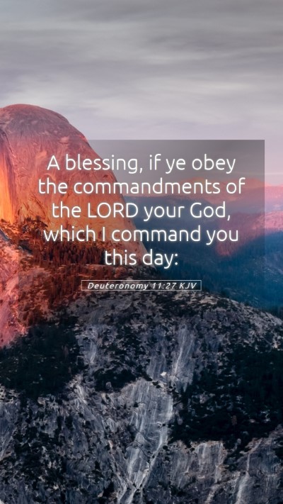 Picture 05 - Deuteronomy 11:27 KJV Mobile Phone Wallpaper - A blessing, if ye obey the commandments of the - Mobile Bible Verse Wallpaper