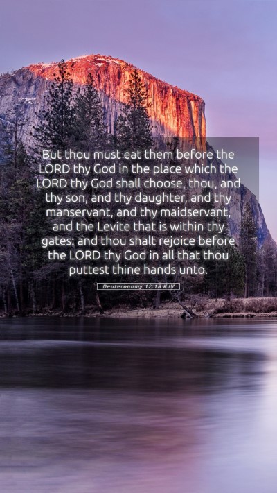 Picture 05 - Deuteronomy 12:18 KJV Mobile Phone Wallpaper - But thou must eat them before the LORD thy God in - Mobile Bible Verse Wallpaper