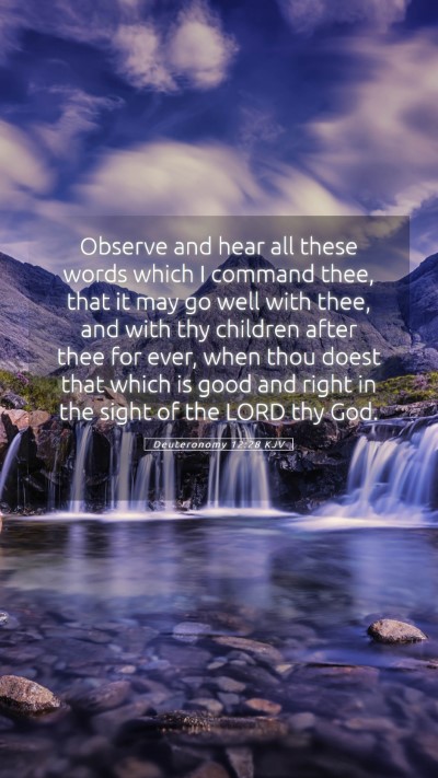 Picture 05 - Deuteronomy 12:28 KJV Mobile Phone Wallpaper - Observe and hear all these words which I command - Mobile Bible Verse Wallpaper