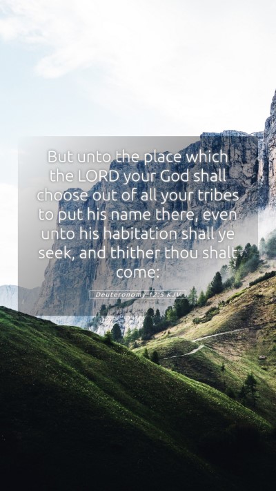 Picture 05 - Deuteronomy 12:5 KJV Mobile Phone Wallpaper - But unto the place which the LORD your God shall - Mobile Bible Verse Wallpaper