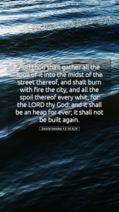 Picture 05 - Deuteronomy 13:16 KJV Mobile Phone Wallpaper - And thou shalt gather all the spoil of it into - Mobile Bible Verse Wallpaper