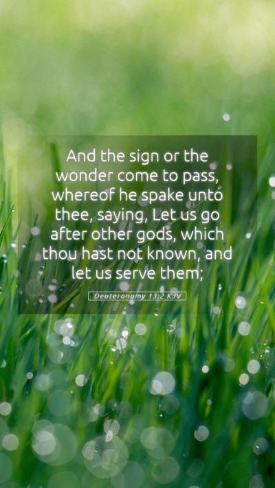 Picture 05 - Deuteronomy 13:2 KJV Mobile Phone Wallpaper - And the sign or the wonder come to pass, whereof - Mobile Bible Verse Wallpaper