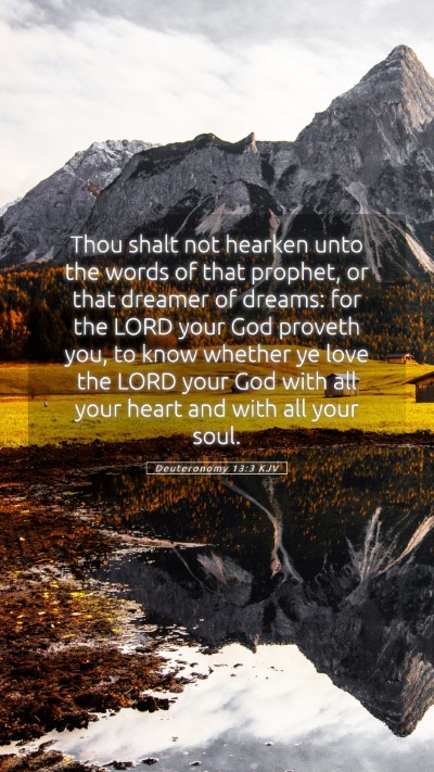 Picture 05 - Deuteronomy 13:3 KJV Mobile Phone Wallpaper - Thou shalt not hearken unto the words of that - Mobile Bible Verse Wallpaper