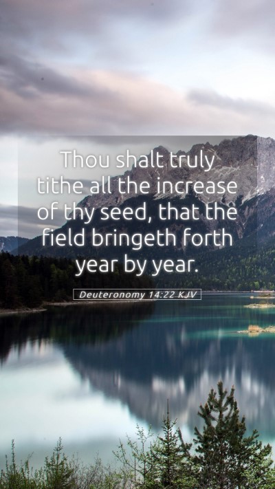 Picture 05 - Deuteronomy 14:22 KJV Mobile Phone Wallpaper - Thou shalt truly tithe all the increase of thy - Mobile Bible Verse Wallpaper