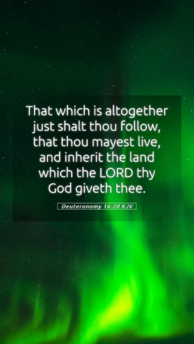 Picture 05 - Deuteronomy 16:20 KJV Mobile Phone Wallpaper - That which is altogether just shalt thou follow, - Mobile Bible Verse Wallpaper